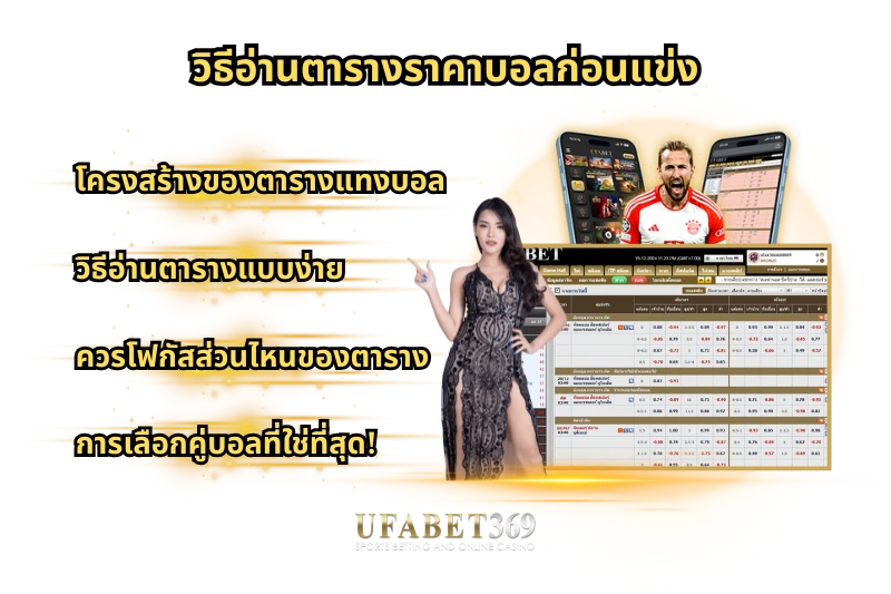 วิธีอ่านตารางราคาบอลก่อนแข่ง