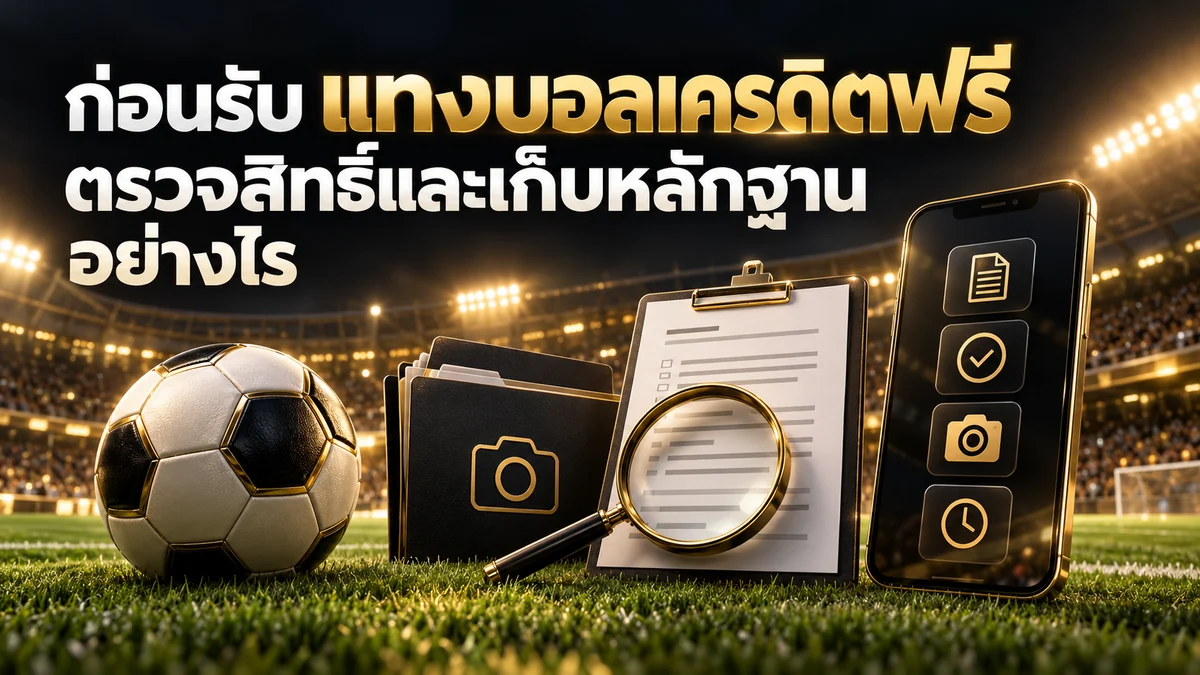 ก่อนรับ แทงบอลเครดิตฟรี ตรวจสิทธิ์และเก็บหลักฐานอย่างไร
